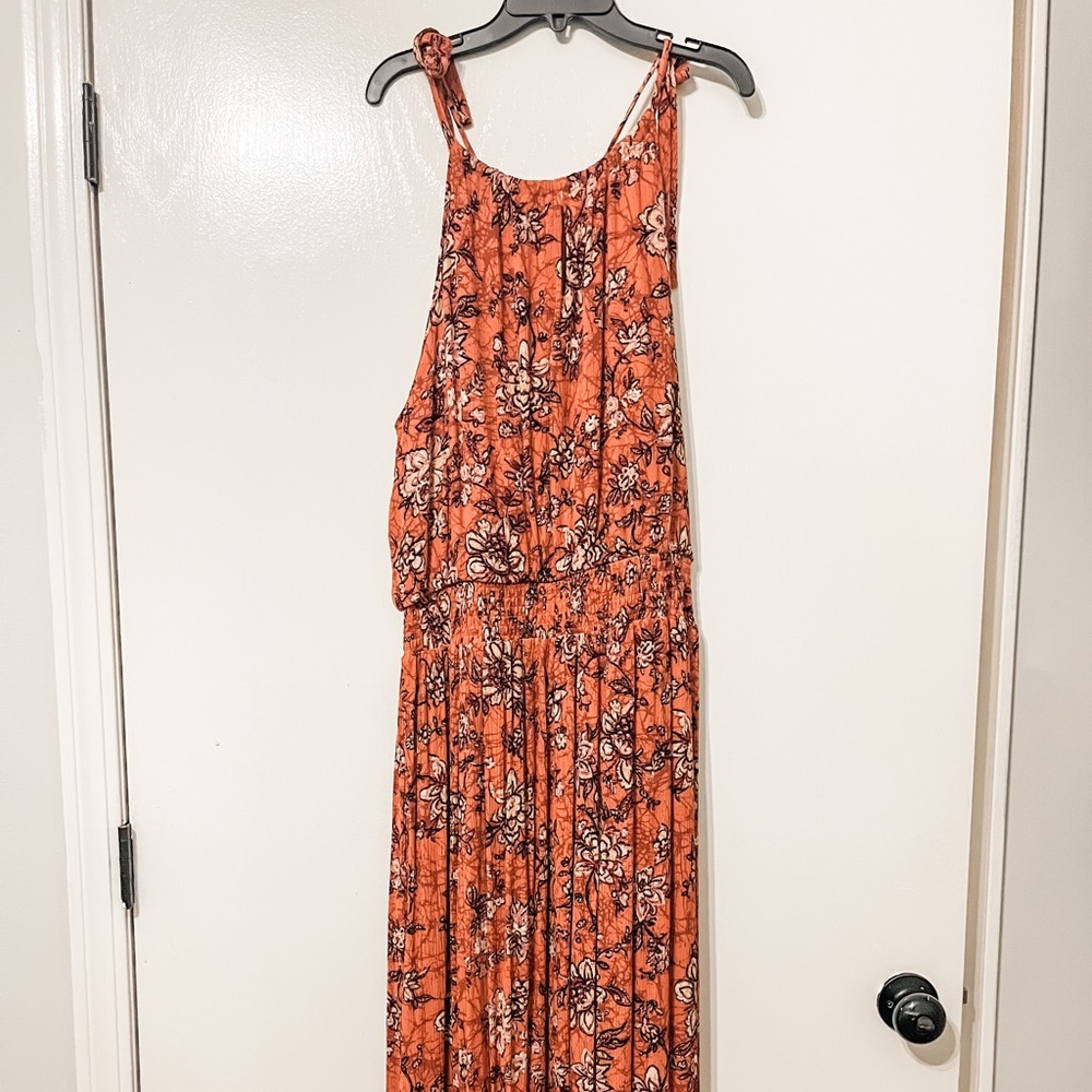 Peachy floral maxi dress